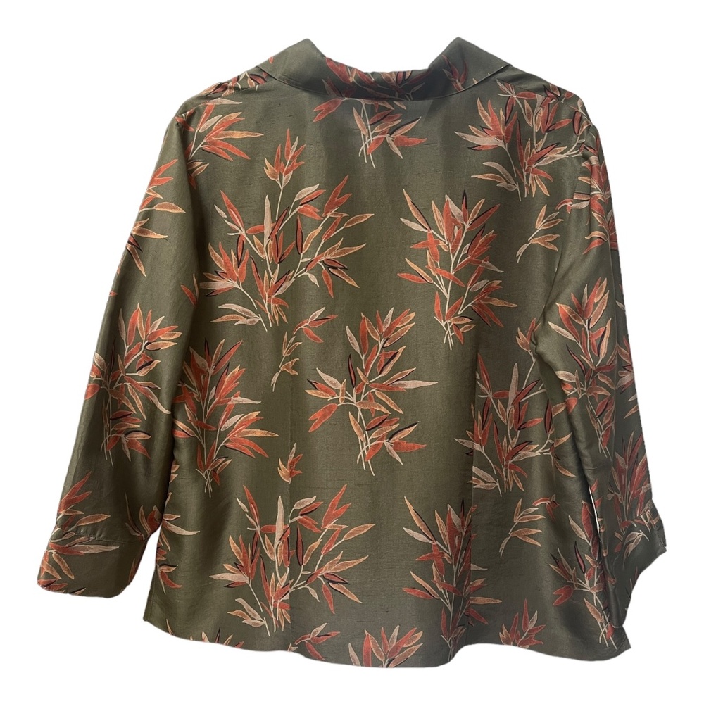 100% Silk Notations Silk Women's Blouse Size Large - Picture 2 of 8